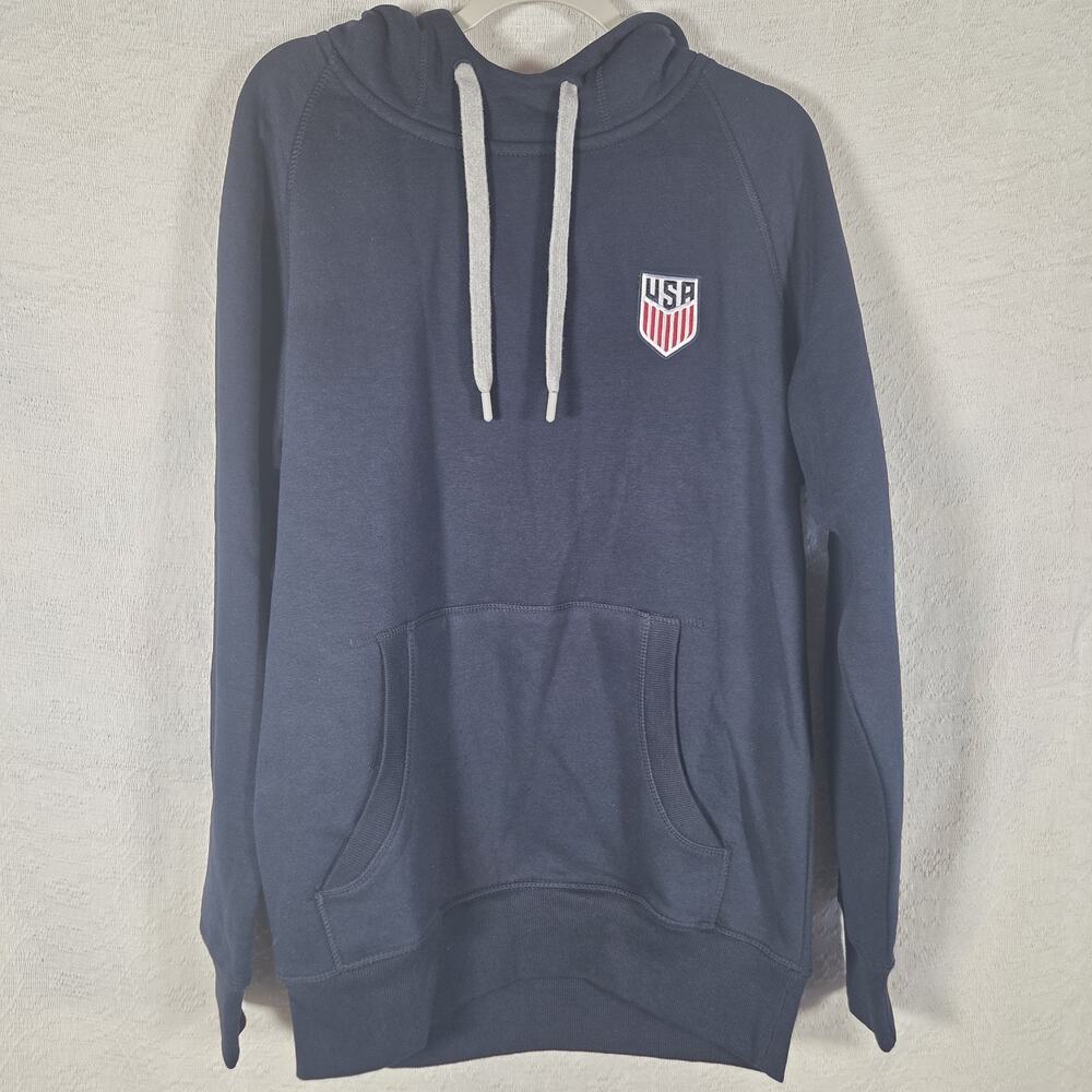 USA Hoodie Antigua Navy Pullover Sweatshirt Mens Medium USWNT USMNT Logo
